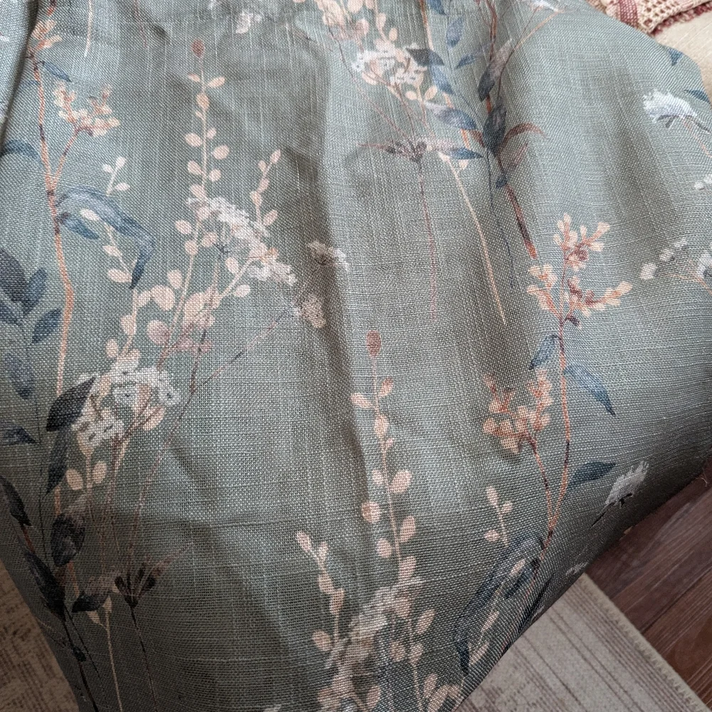 Floral Green Curtains set of 2